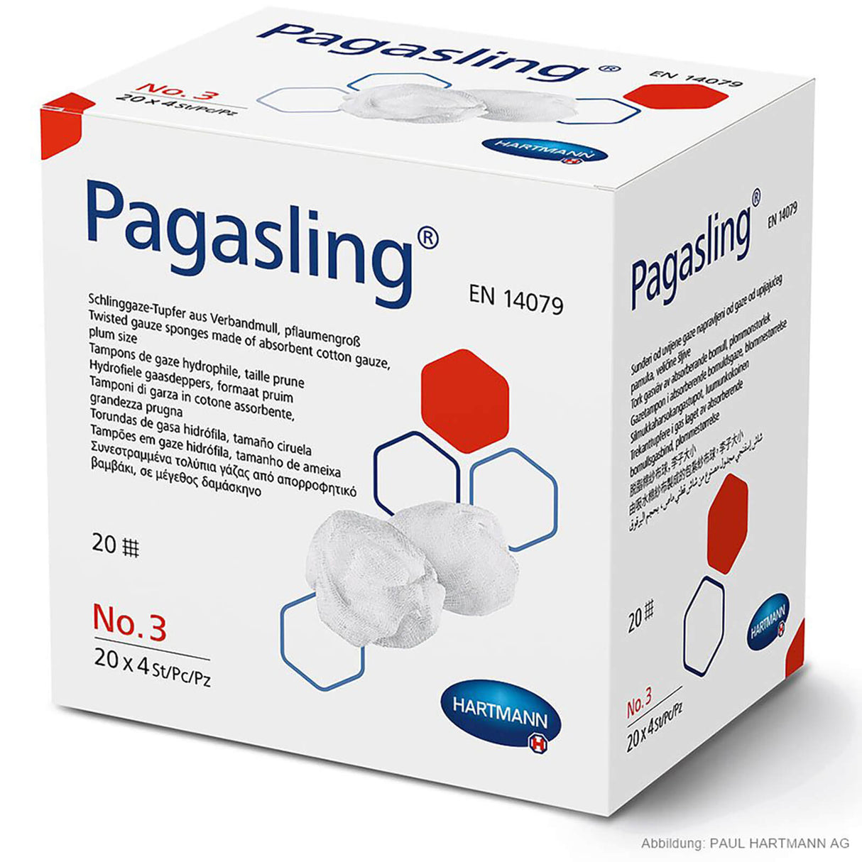 Hartmann Pagasling Schlinggazetupfer steril Gr. 3, pflaumengroß