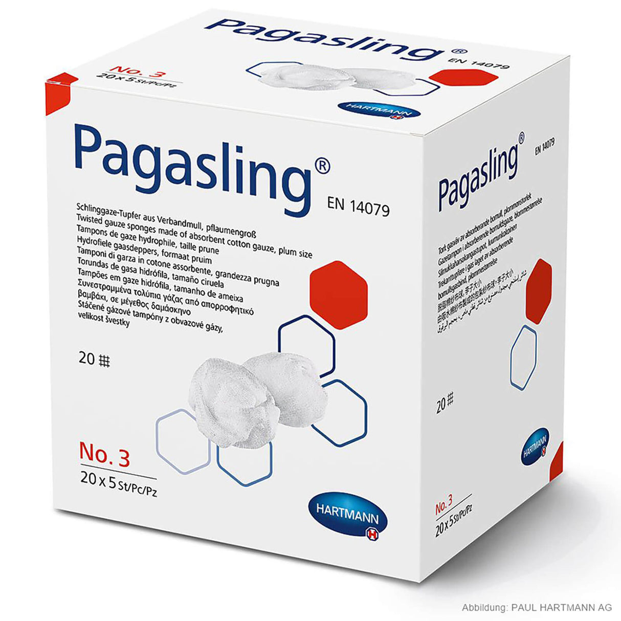 Hartmann Pagasling Schlinggazetupfer steril Gr. 3, pflaumengroß