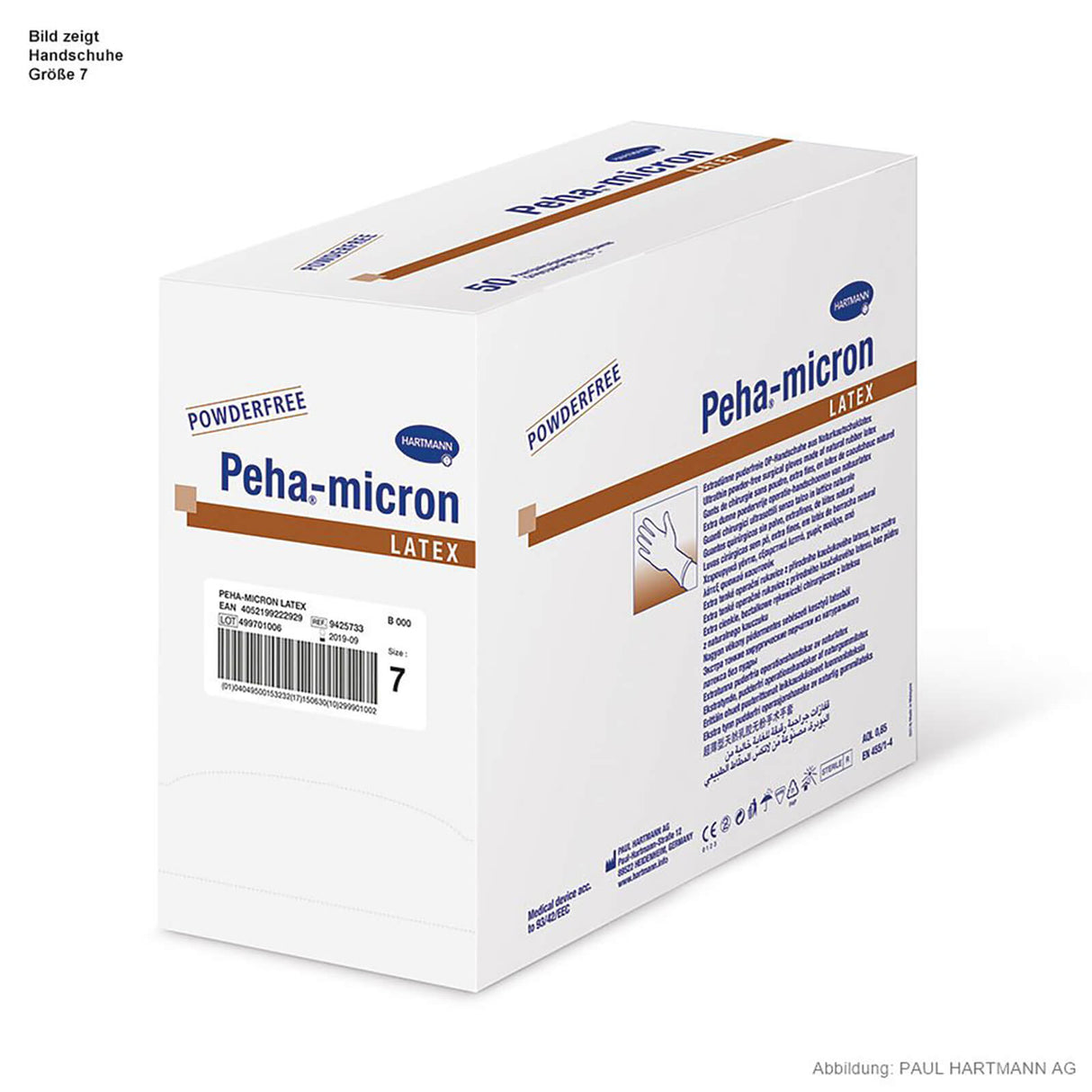 Hartmann Peha-micron latex OP-Handschuhe powderfree, steril, Gr. 7 (50 Paar)