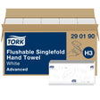 Tork Papierhandtücher H3 Advanced, 2-lagig, herunterspülbar, Singlefold
