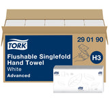 Tork Papierhandtücher H3 Advanced, 2-lagig, herunterspülbar, Singlefold