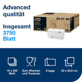 Tork Papierhandtücher H3 Advanced, 2-lagig, herunterspülbar, Singlefold – Ansicht 2