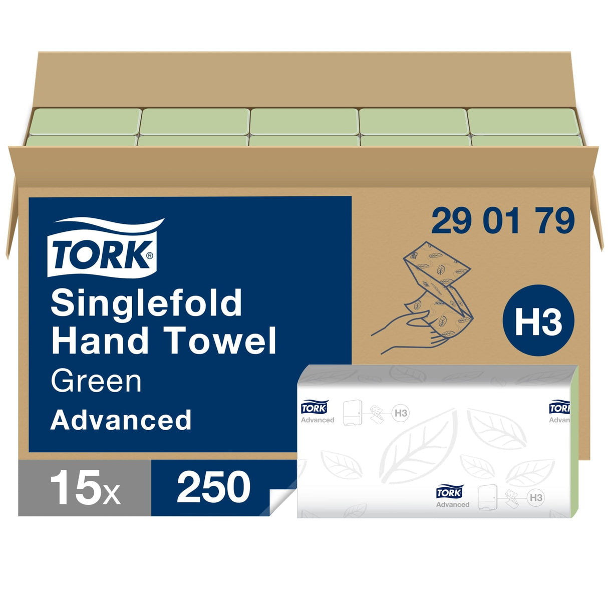 Tork Papierhandtücher H3 Advanced, 2-lagig, Zickzack-Falzung, 25 x 23 cm – Ansicht 11