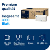 Tork Papierhandtücher H3 Premium, 2-lagig, Zickzack-Faltung, 23 x 23 cm – Ansicht 2