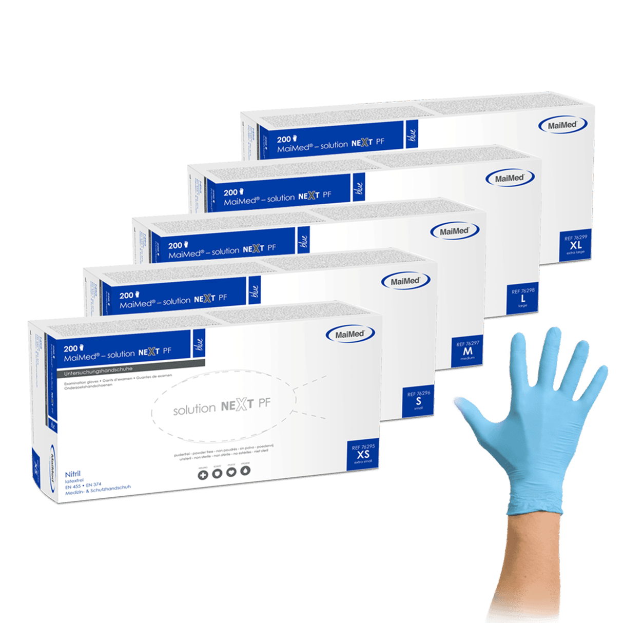 MaiMed® solution next PF Einmalhandschuhe Nitril, blau 200 Stck.