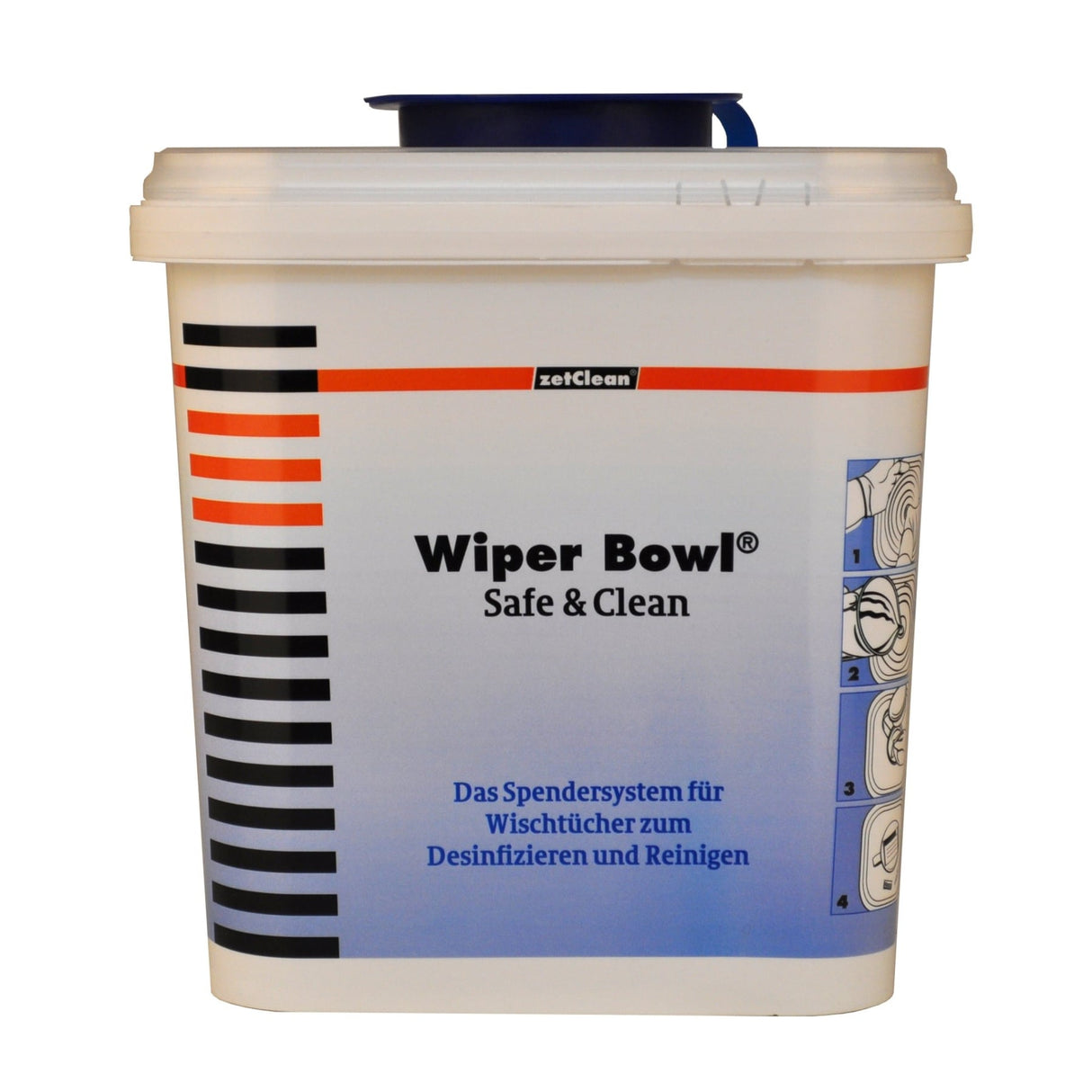 ZVG Wiper Bowl Safe & Clean, eckiger Spendereimer, wiederverwendbar und wiederbefüllbar