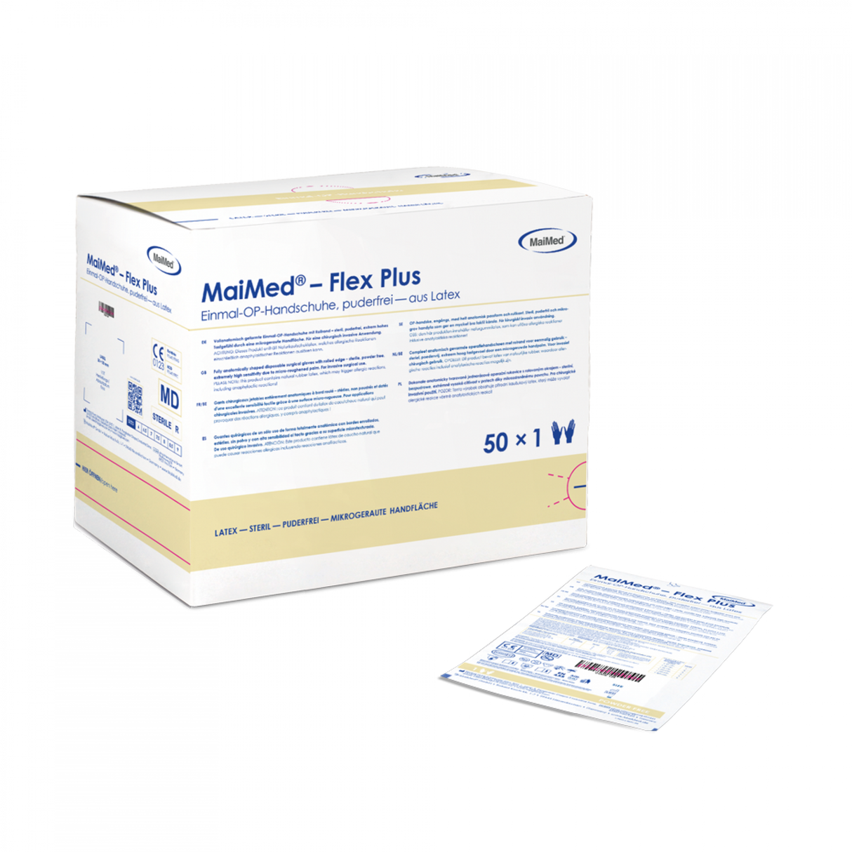 MaiMed® Flex Plus Einmal OP-Handschuhe, Latex 50 Paar