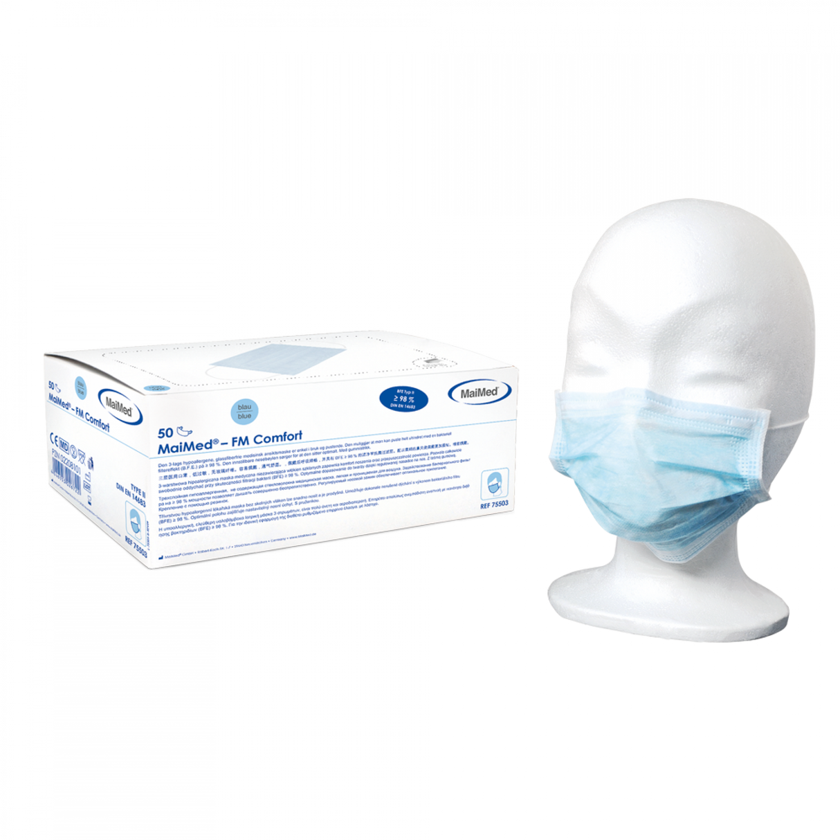 MaiMed® FM Comfort OP-Mundschutz, mit Gummizug 50 Stck.