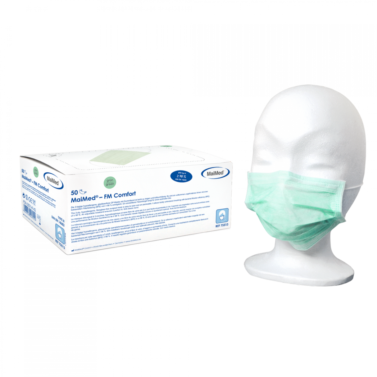 MaiMed® FM Comfort OP-Mundschutz, mit Gummizug 50 Stck.