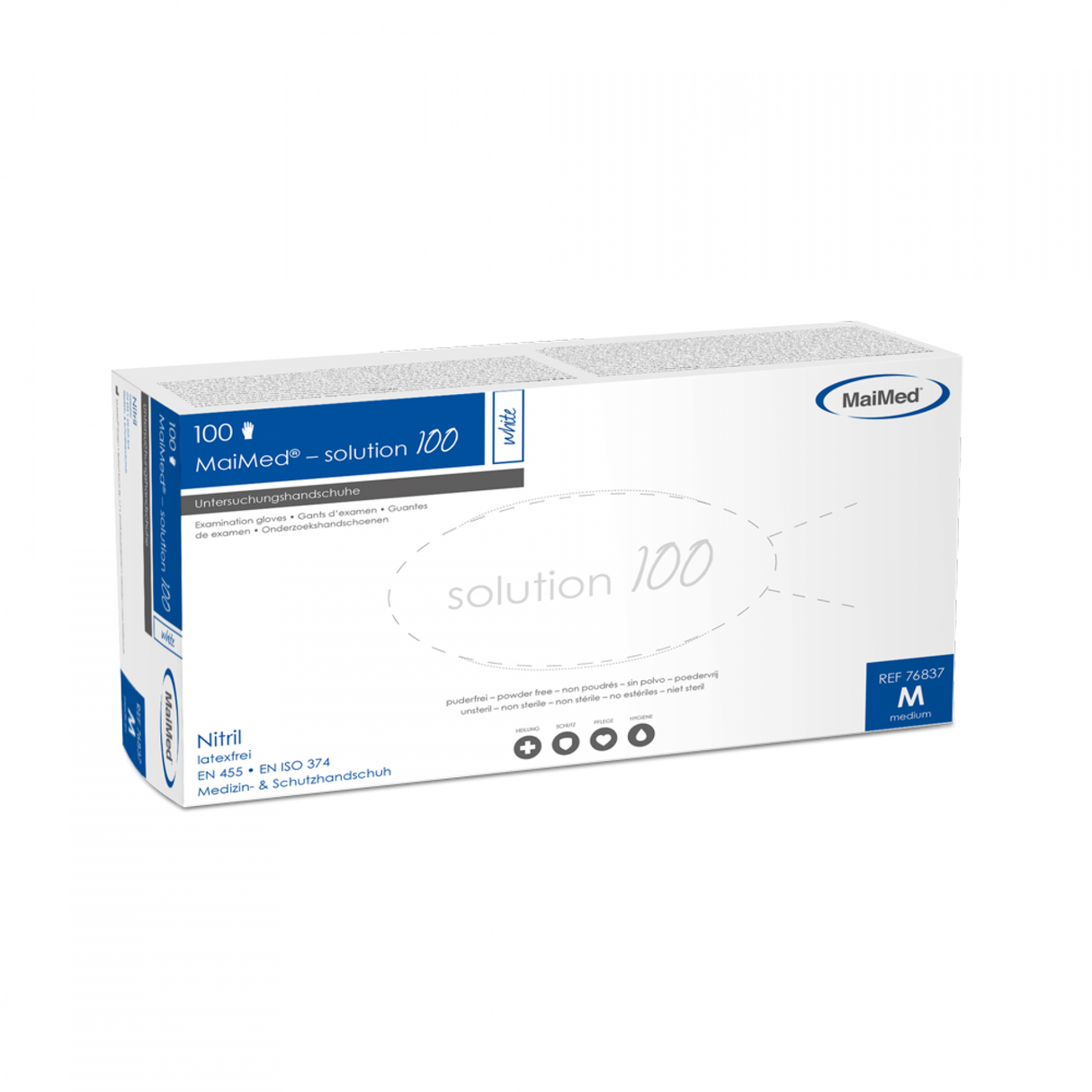 MaiMed® solution 100 white Einmalhandschuhe, Nitril 100 Stck.
