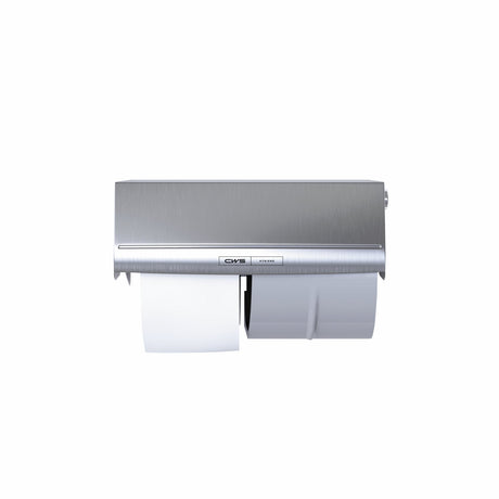 CWS Paradise Stainless Steel Toilettenpapierspender, Edelstahl für 2 Rollen mit Zylinderschloss