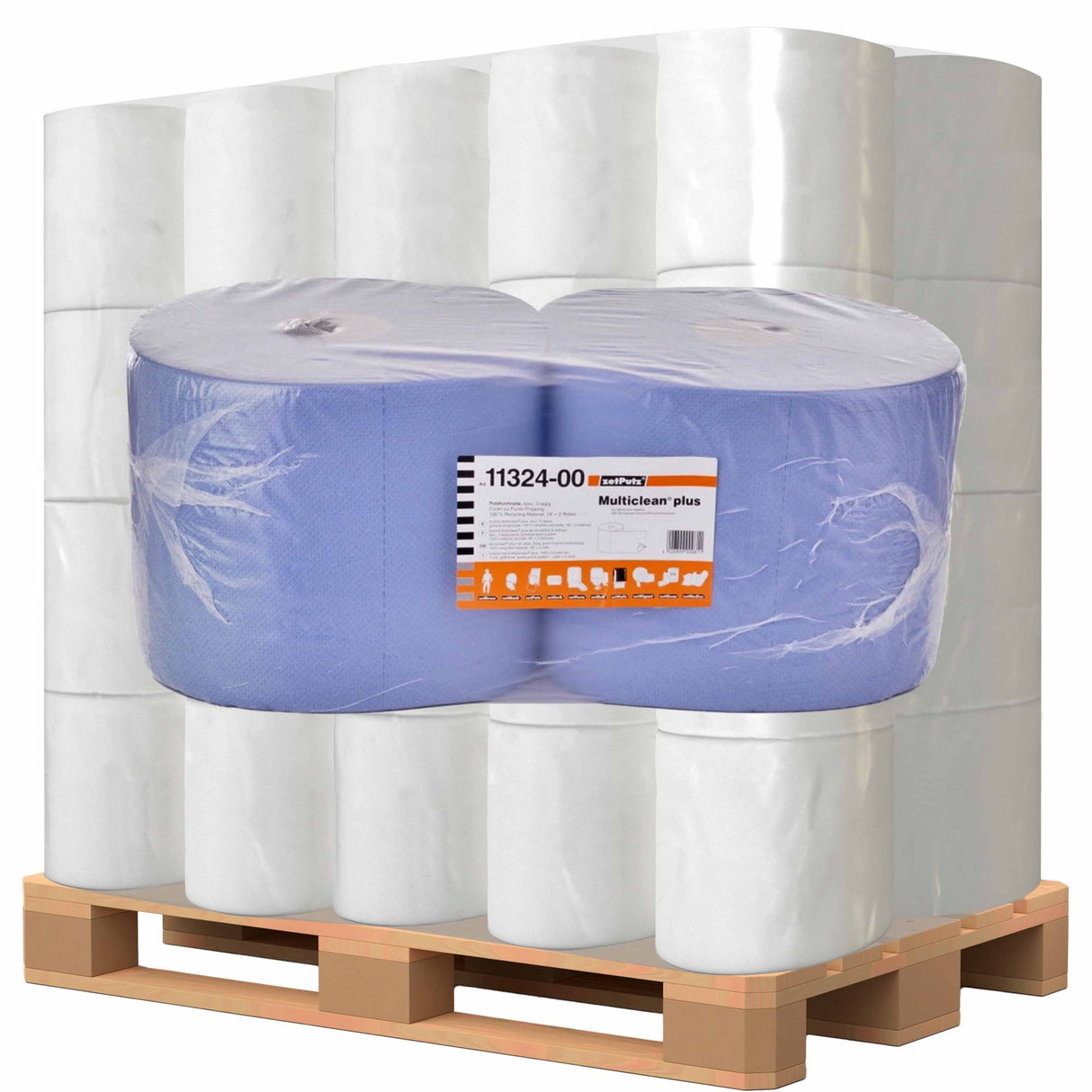 zetPutz Multiclean Putztuchrolle, 3-lagig, blau – griffbereit und robust – Ansicht 2