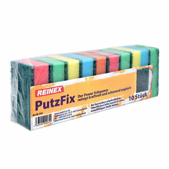 Reinex PutzFix Scheuerschwamm, 10-teilig – schonend und kraftvoll zugleich