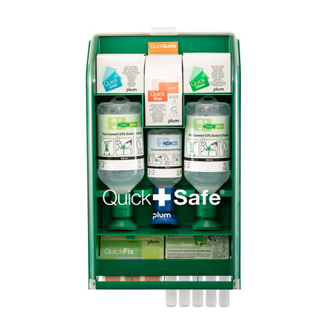 Plum QuickSafe Chemical Industry Erste-Hilfe Wandstation – mit DUO-Augenspülung für beide Augen