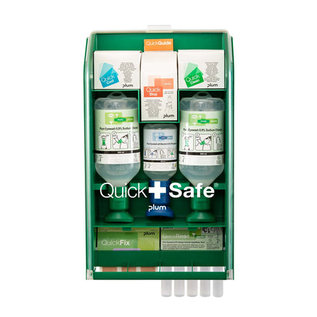 Plum QuickSafe Complete Erste-Hilfe Wandstation – breite Bestückung für Auge, Wunde und Brandwunde