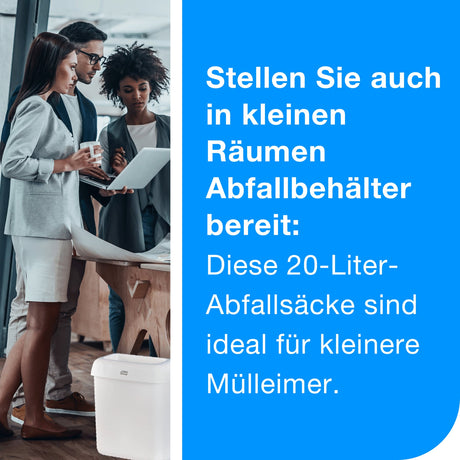 Tork Abfallsäcke Mini, 20 Liter, weiß, B2, aus 33 % PCR-Material – Ansicht 4