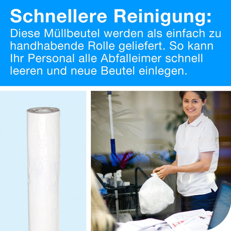 Tork Abfallsäcke Mini, 20 Liter, weiß, B2, aus 33 % PCR-Material – Ansicht 5