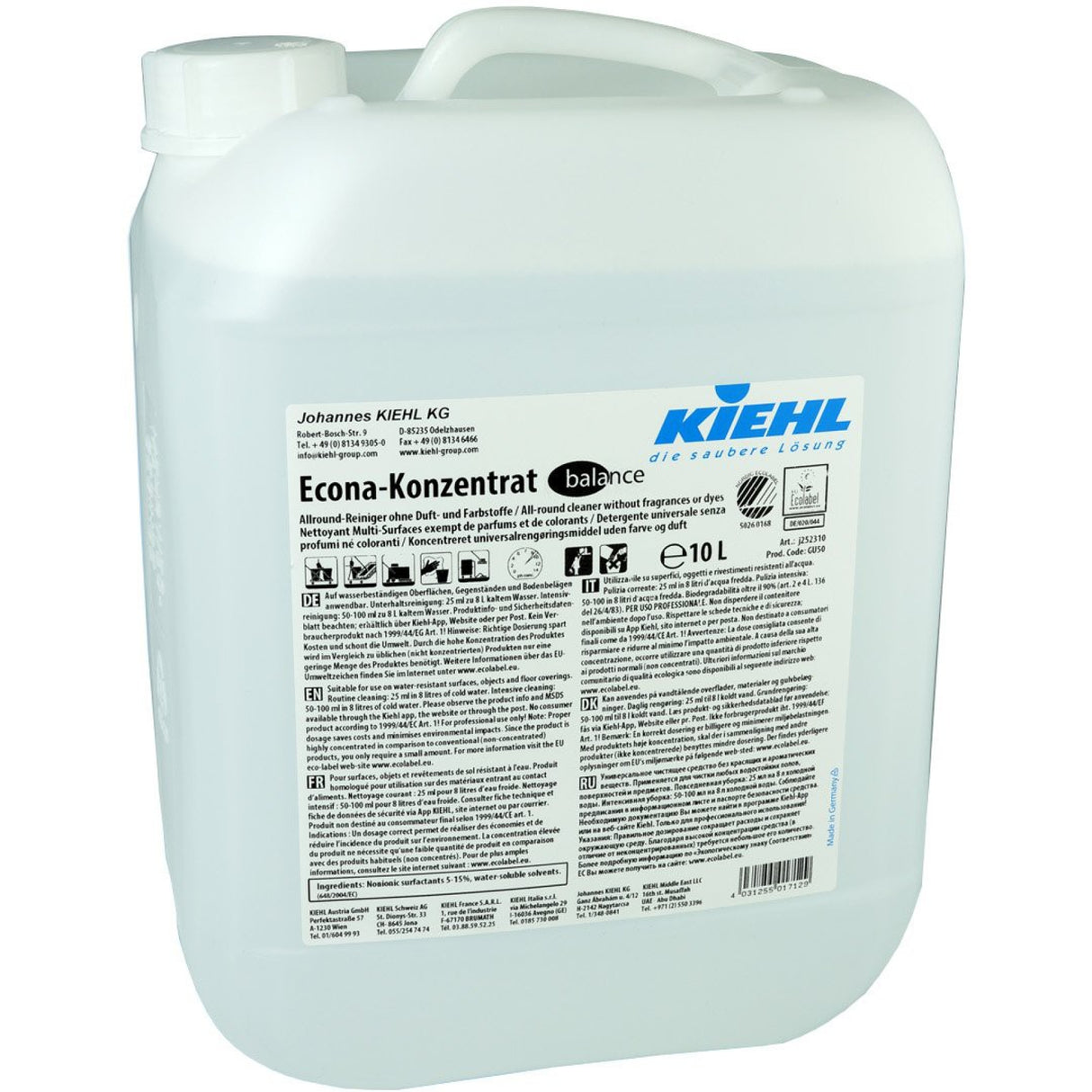 Kiehl Econa-Konzentrat balance Allround-Reiniger – 10 Liter Kanister