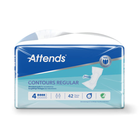 Attends Contours Regular Inkontinenzvorlagen – anatomisch geformt, hohe Saugleistung, hautfreundlich – Ansicht 2