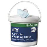 Tork Extra Fusselarme Reinigungstücher, 1-lagig, blau, W10, im Spendereimer