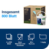 Tork Extra Fusselarme Reinigungstücher, 1-lagig, blau, W10, im Spendereimer – Ansicht 2