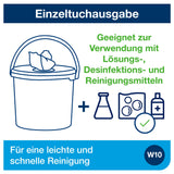 Tork Extra Fusselarme Reinigungstücher, 1-lagig, blau, W10, im Spendereimer – Ansicht 5