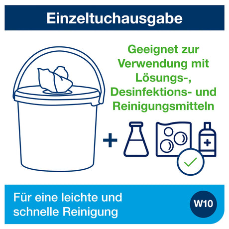 Tork Extra Fusselarme Reinigungstücher, 1-lagig, blau, W10, im Spendereimer – Ansicht 5