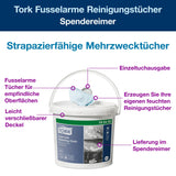 Tork Extra Fusselarme Reinigungstücher, 1-lagig, blau, W10, im Spendereimer – Ansicht 6