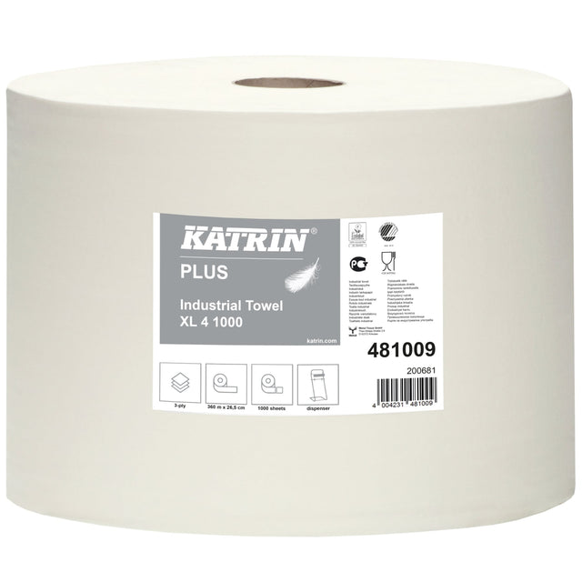 KATRIN Plus Industrieputzrolle 360 m, 4-lagig