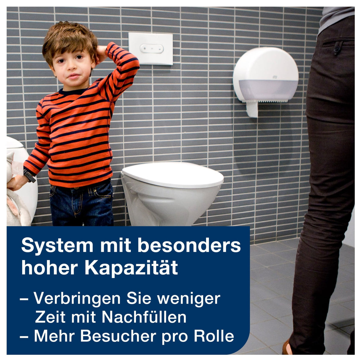 Tork Jumbo Toilettenpapier T1 Universal, 1-lagig, weiß – hohe Kapazität – Ansicht 3