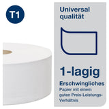 Tork Jumbo Toilettenpapier T1 Universal, 1-lagig, weiß – hohe Kapazität – Ansicht 4