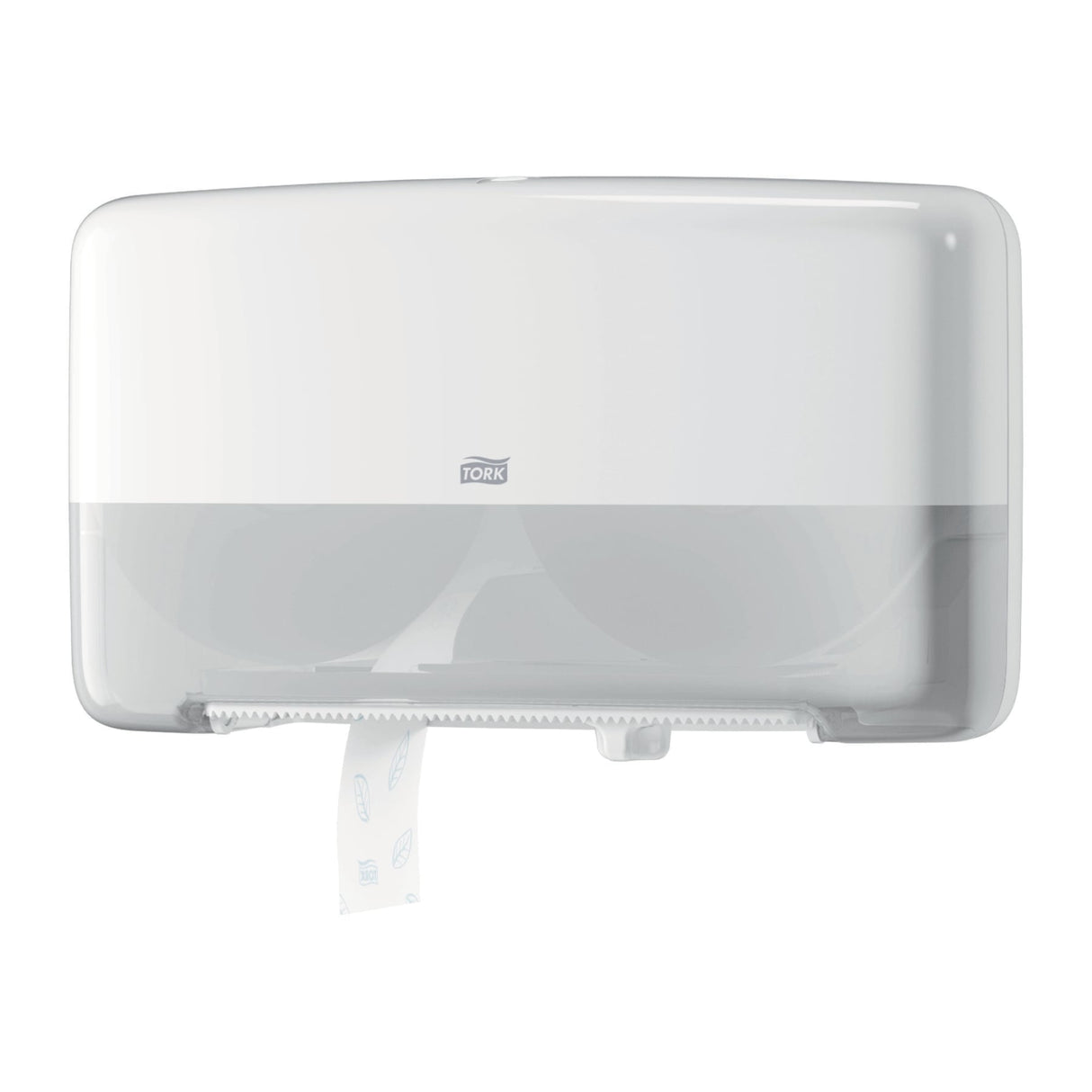 Tork Elevation Doppelrollenspender T2 für Mini Jumbo Toilettenpapier, mit Sichtfenster und Rollenbremse – Ansicht 2
