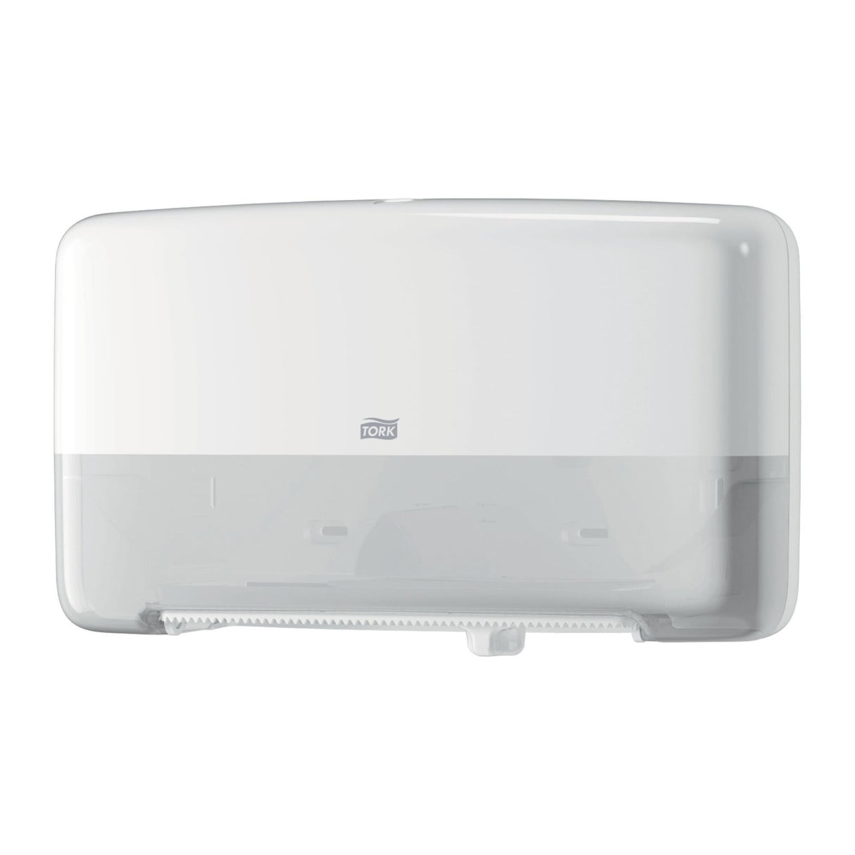 Tork Elevation Doppelrollenspender T2 für Mini Jumbo Toilettenpapier, mit Sichtfenster und Rollenbremse – Ansicht 3
