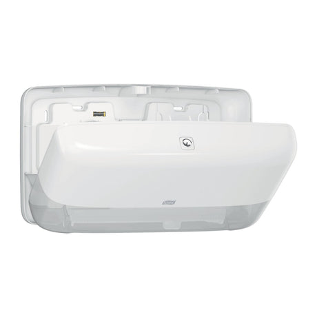 Tork Elevation Doppelrollenspender T2 für Mini Jumbo Toilettenpapier, mit Sichtfenster und Rollenbremse – Ansicht 4