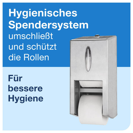 Tork OptiServe Doppelrollenspender T7 aus Edelstahl, langlebig und chemikalienbeständig – Ansicht 2