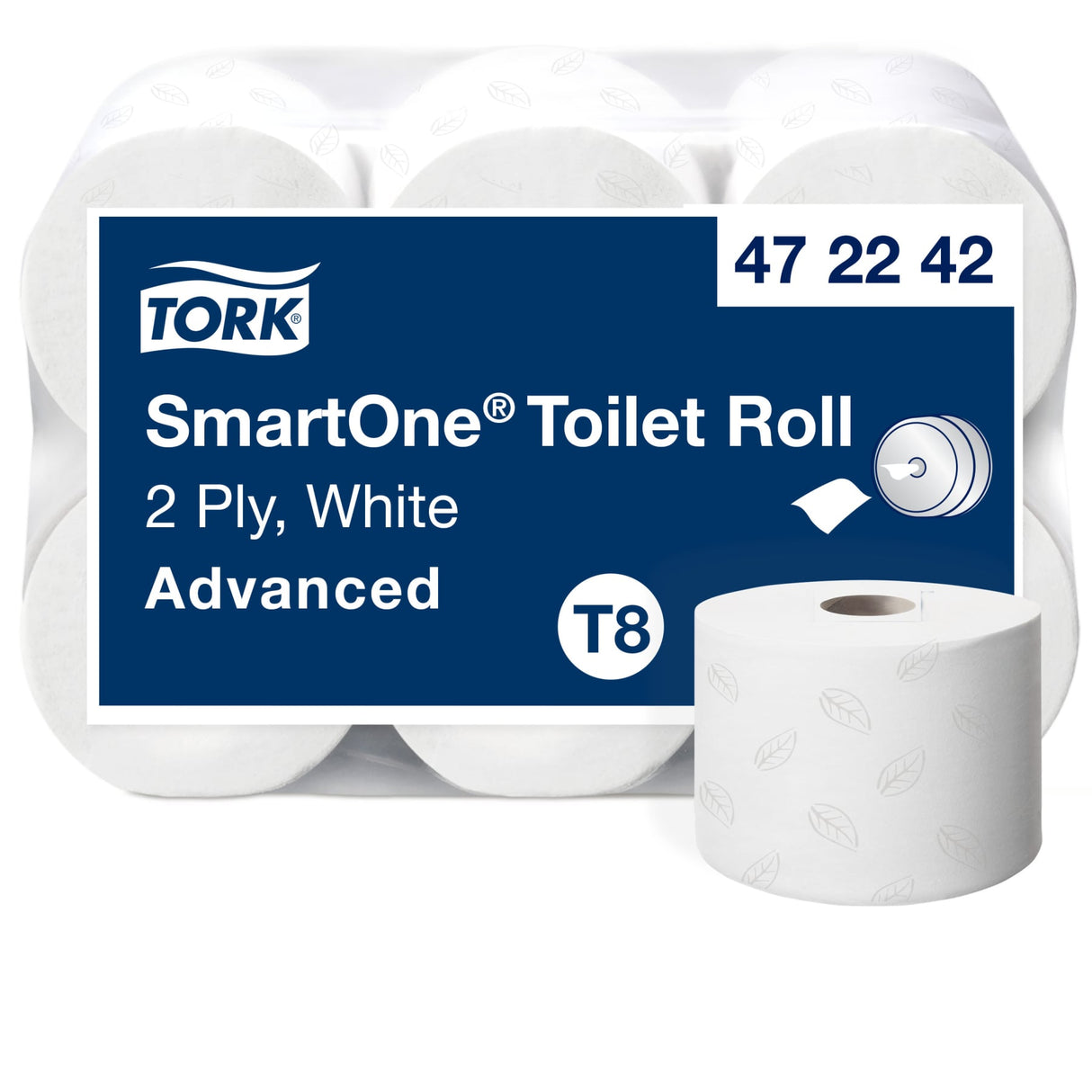 Tork SmartOne Toilettenpapier T8, 2-lagig, weiß – für Einzelblattentnahme