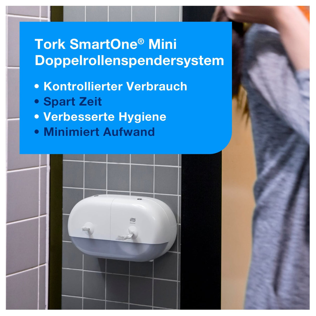Tork SmartOne Toilettenpapier T9, 2-lagig, weiß – hohe Kapazität – Ansicht 5