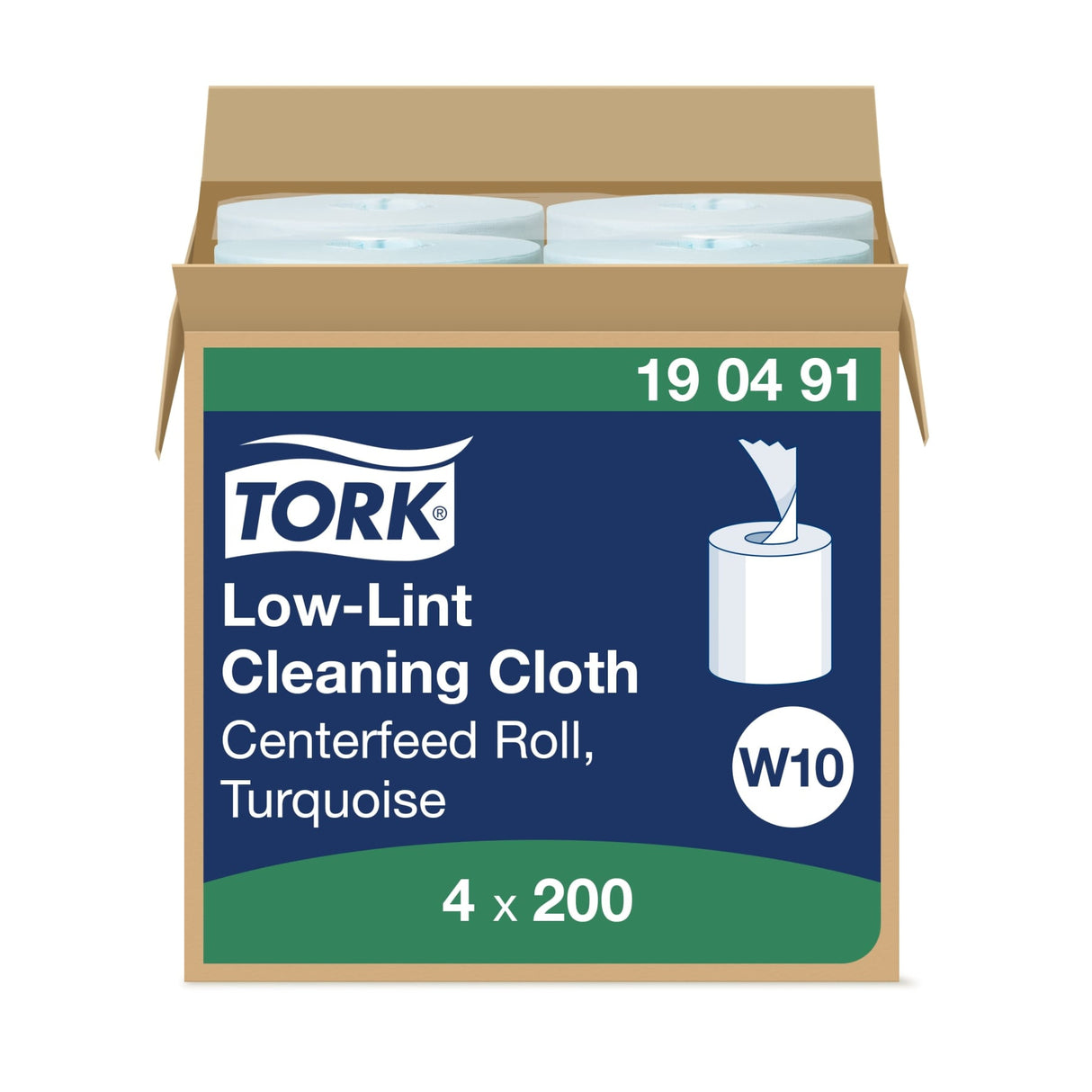 Tork Fusselarme Reinigungstücher, 1-lagig, blau, W10, Rolle