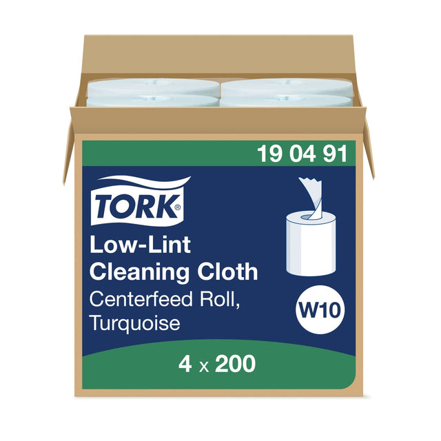 Tork Fusselarme Reinigungstücher, 1-lagig, blau, W10, Rolle