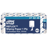 Tork Reflex Papierwischtuch, 1-lagig, weiß, für Innenabrollungsspender – Ansicht 7