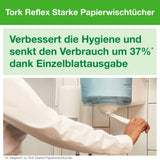 Tork Reflex Papierwischtuch, 1-lagig, weiß, für Innenabrollungsspender – Ansicht 9