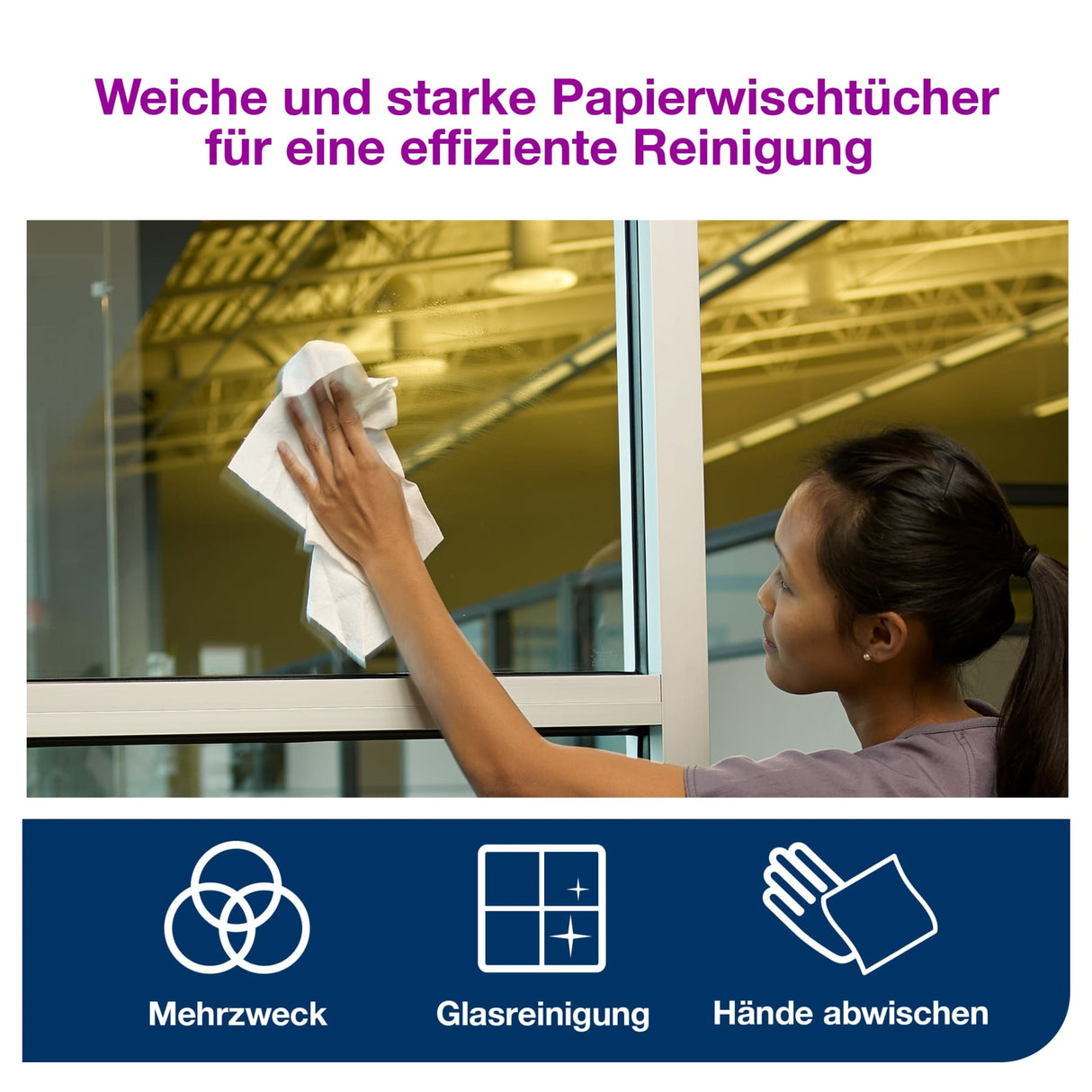 Tork Mehrzweck Papierwischtuch, 1-lagig, weiß, M1 – Ansicht 4