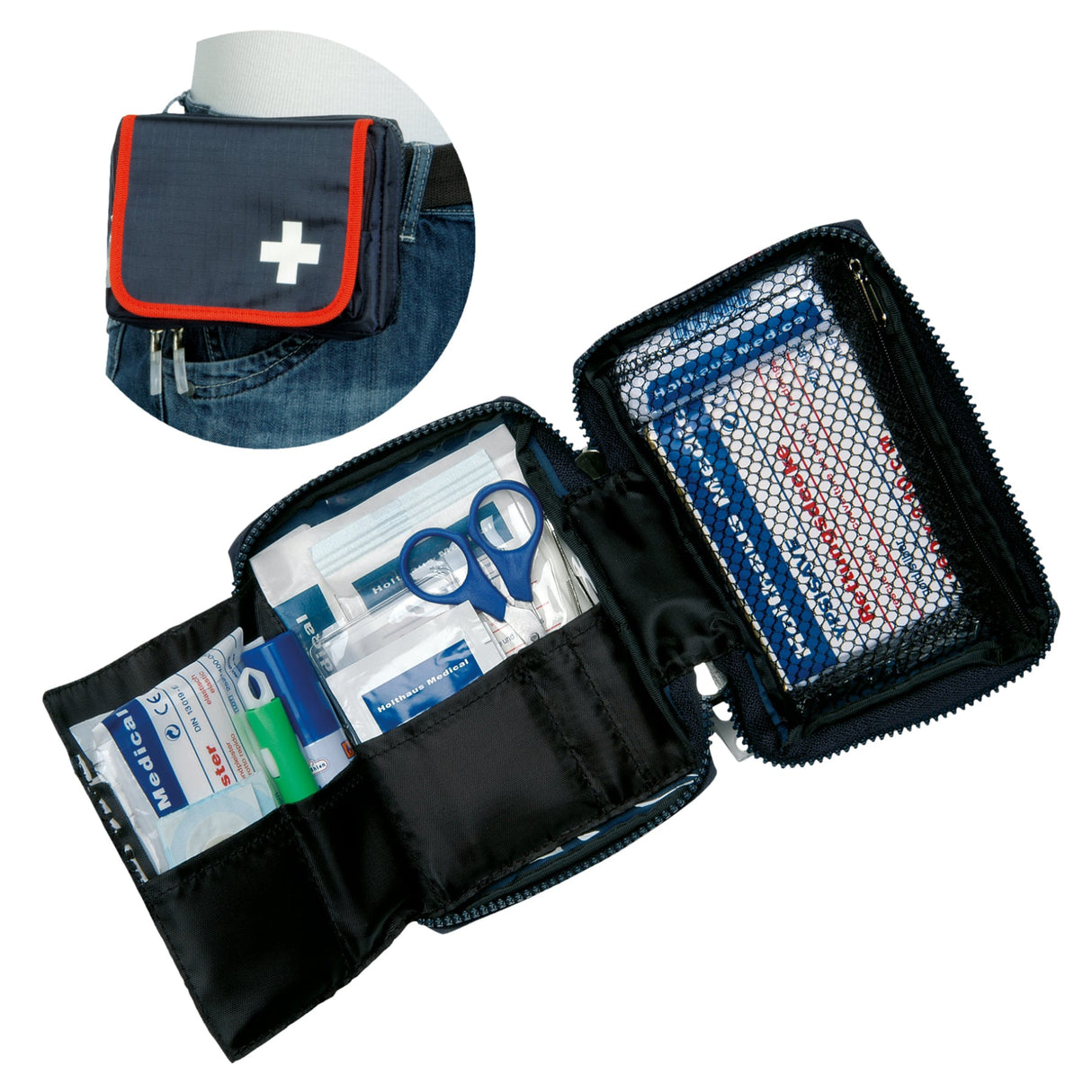 Holthaus Medical Erste-Hilfe-Gürteltasche Travel, blau-rot – Ansicht 2