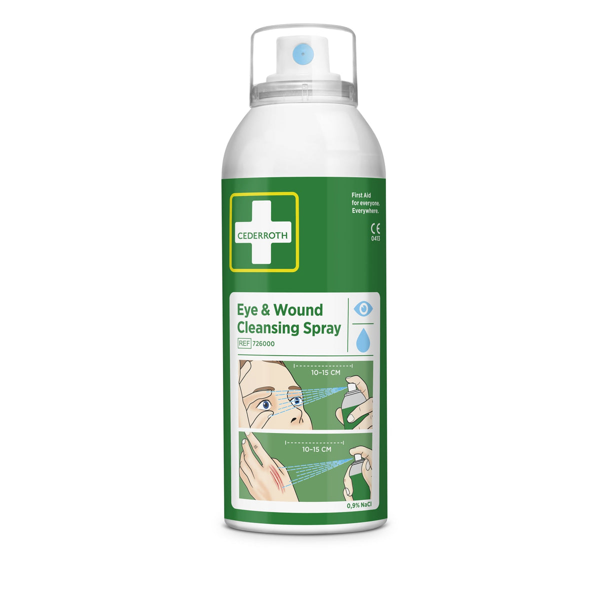 Cederroth Augen- und Wundspülung Spray, mehrfach verwendbar und steril