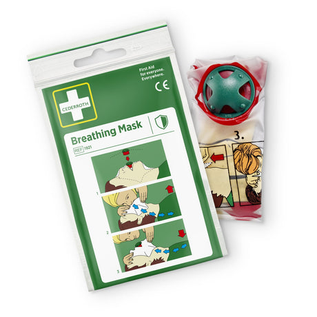 Cederroth Beatmungsmaske mit Rückschlagventil zur Mund-zu-Mund-Beatmung – 1 Stück im Polybeutel