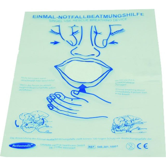 Actiomedic MediSave Notfall Beatmungstuch, transparent mit Filter