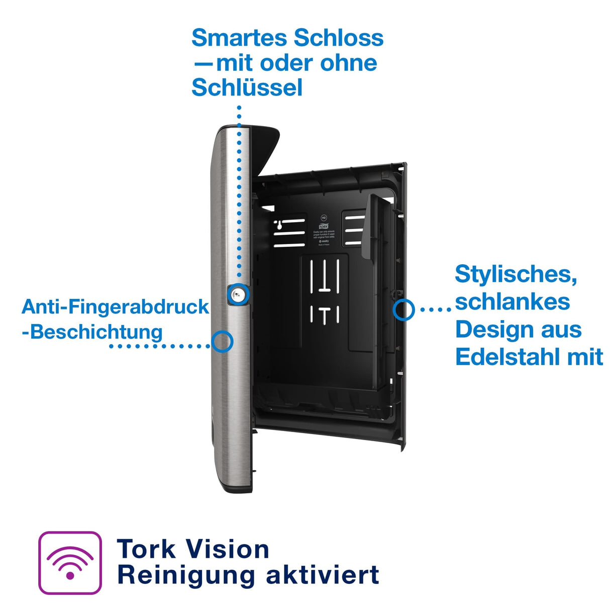 Tork Xpress Handtuchspender Edelstahl mit Fingerabdruckschutz, H2 – Ansicht 5