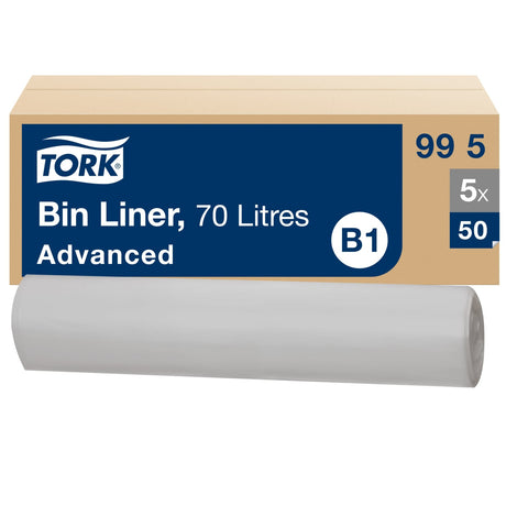 Tork Abfallsäcke 70 Liter, transparent, B1, aus 55 % PCR-Material
