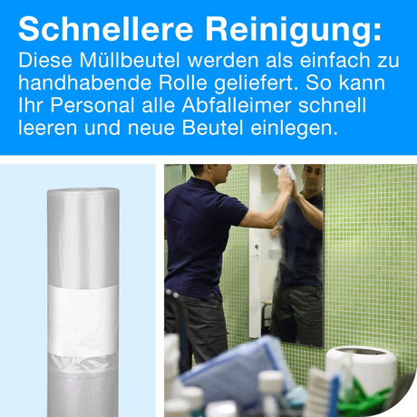 Tork Abfallsäcke 70 Liter, transparent, B1, aus 55 % PCR-Material – Ansicht 5