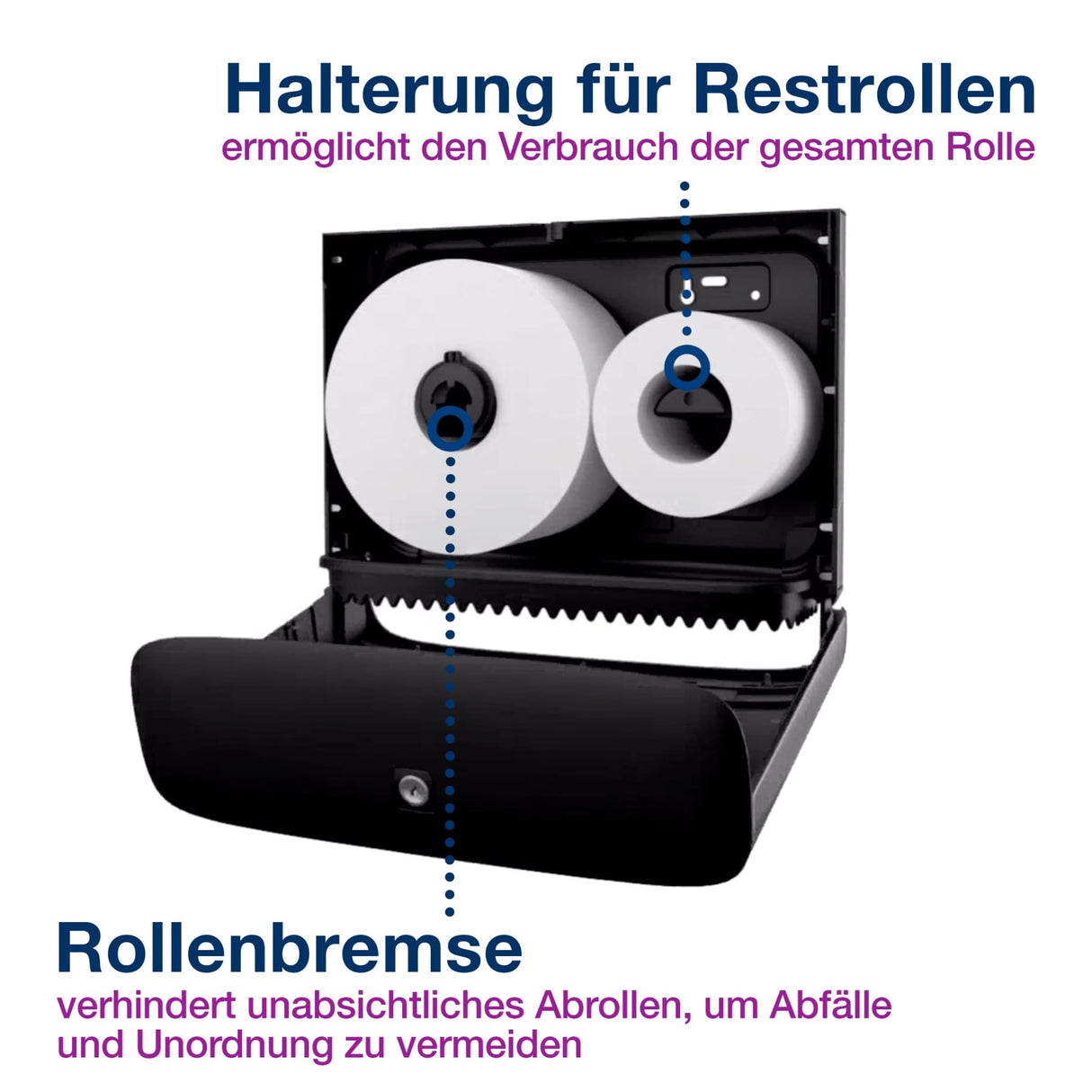 Tork Spender für Mini Jumbo Toilettenpapier T2, elegant mit Fingerabdruckschutz – Ansicht 4